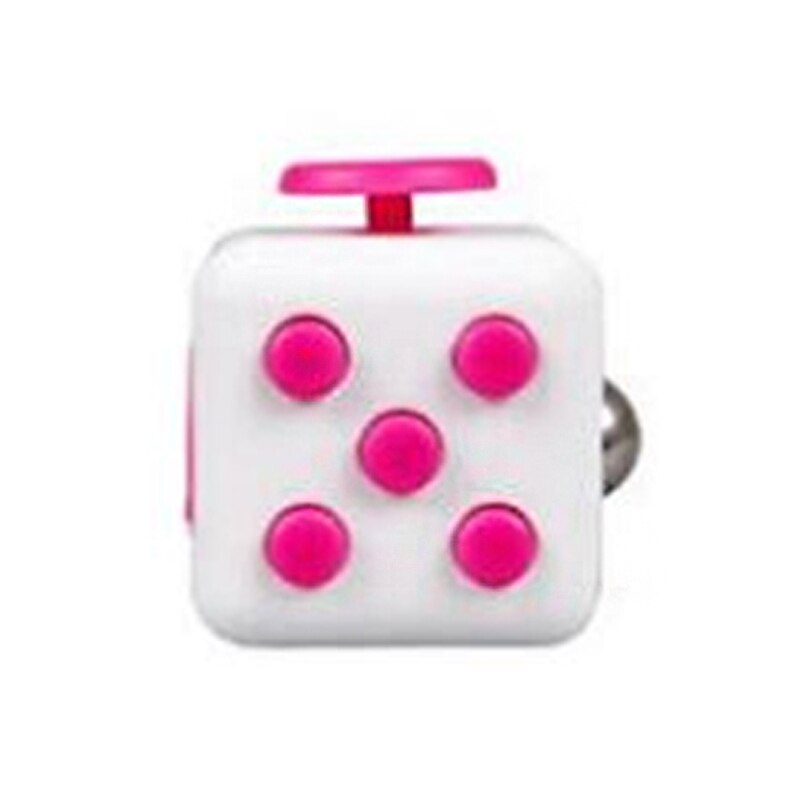 Min Cube Toy Vinyl Desk Finger Toys Squeeze Fun Stress Reliever 3.3cm Antistress Cube Toy Decompression Toy: White Pink