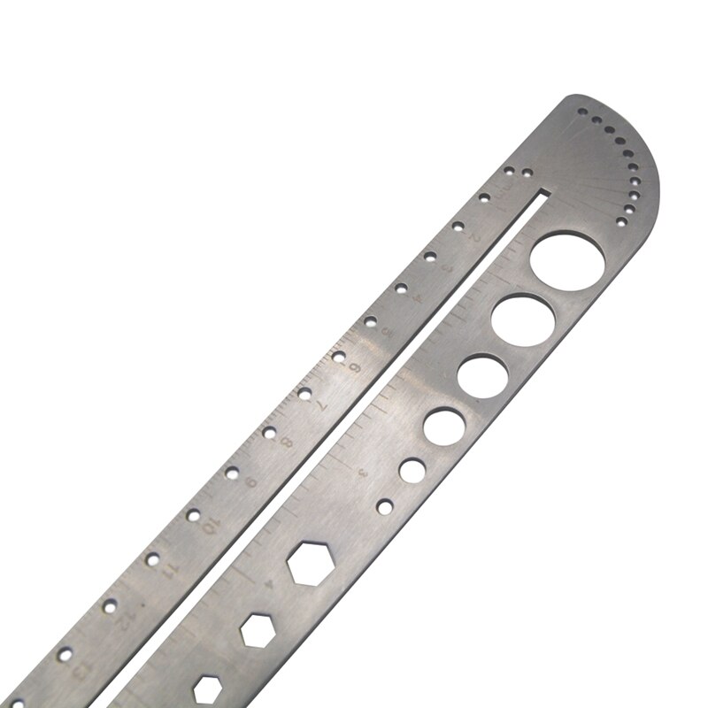Multifunction Ruler Compasses Protractor Stainless Steel Hexagon Ruler Scale Tool