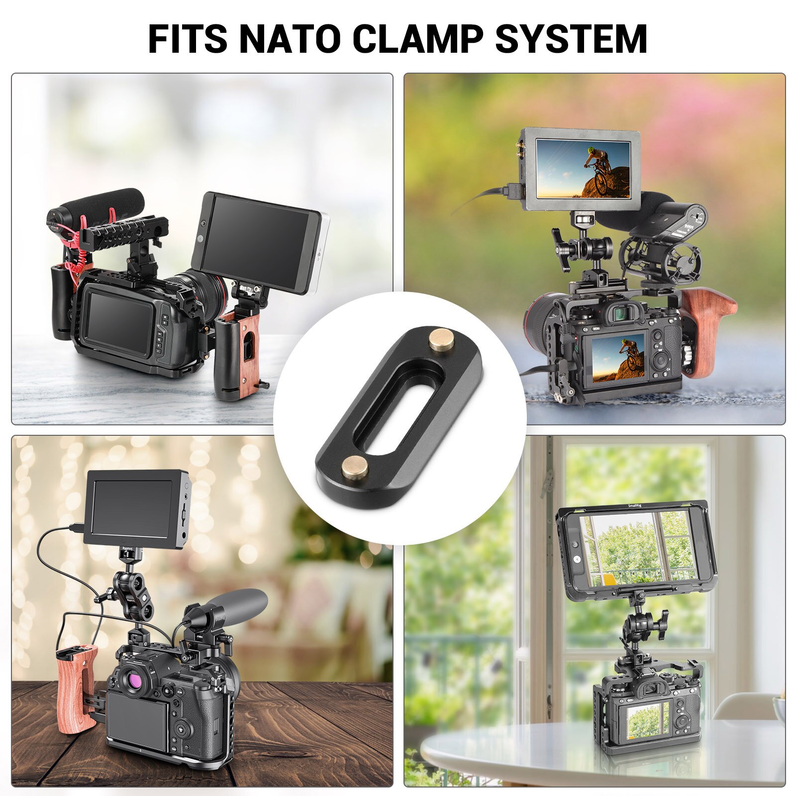 SmallRig DSLR Kamera Anlage Mini schnell Freisetzung nato Schiene (48mm) Für nato Griff EVF befestigen 2172