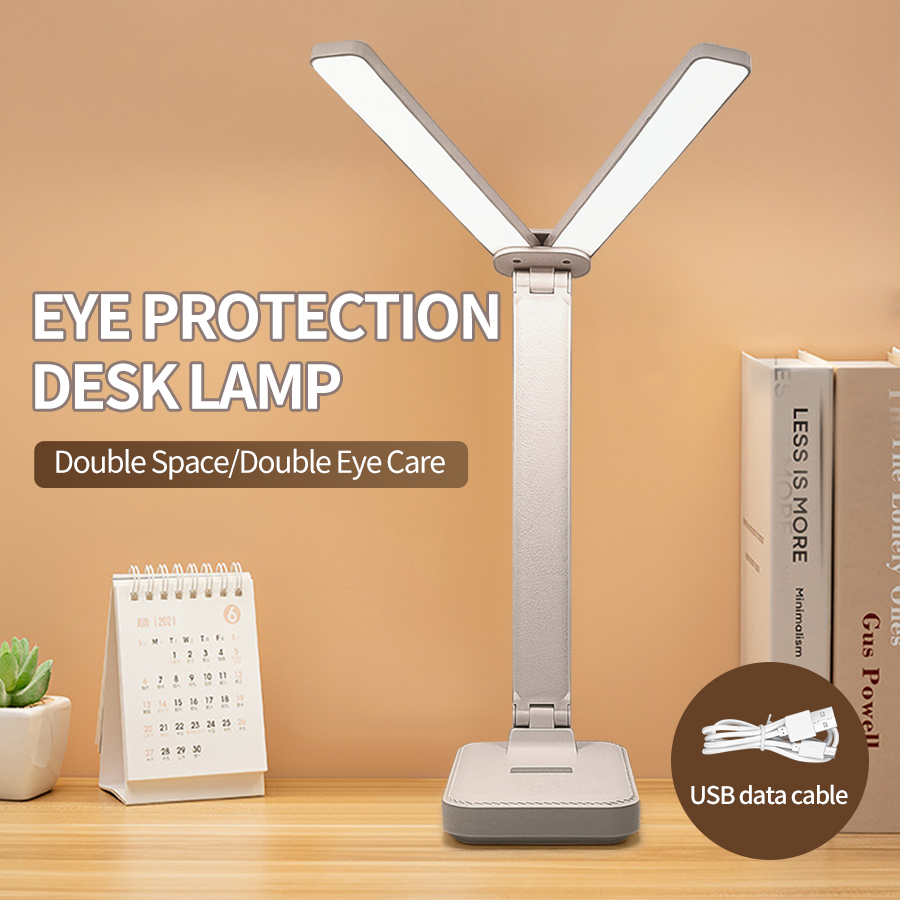 Lampada da scrivania a LED Lampada da tavolo touch dimmerabile a 3 livelli Protezione per gli occhi ricaricabile tramite USB Luce notturna da lettura pieghevole per scrivania da comodino