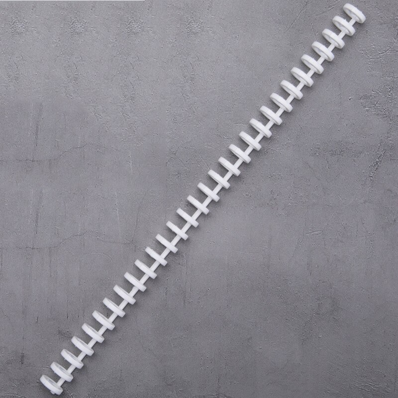 10 Stuks 16Mm A4/A5/B6/A7 Binding Ringen 30 Hole Losbladige Binding Strip plastic Losbladige Ring Binding Clip Losbladige Gesp: white