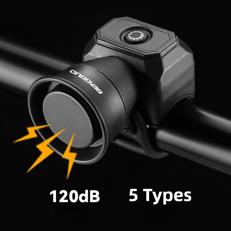 Bocina de bicicleta nueva para bicicleta de montaña, carga USB, timbre electrónico impermeable para bicicleta, equipo de equitación, accesorios para patinete para niños