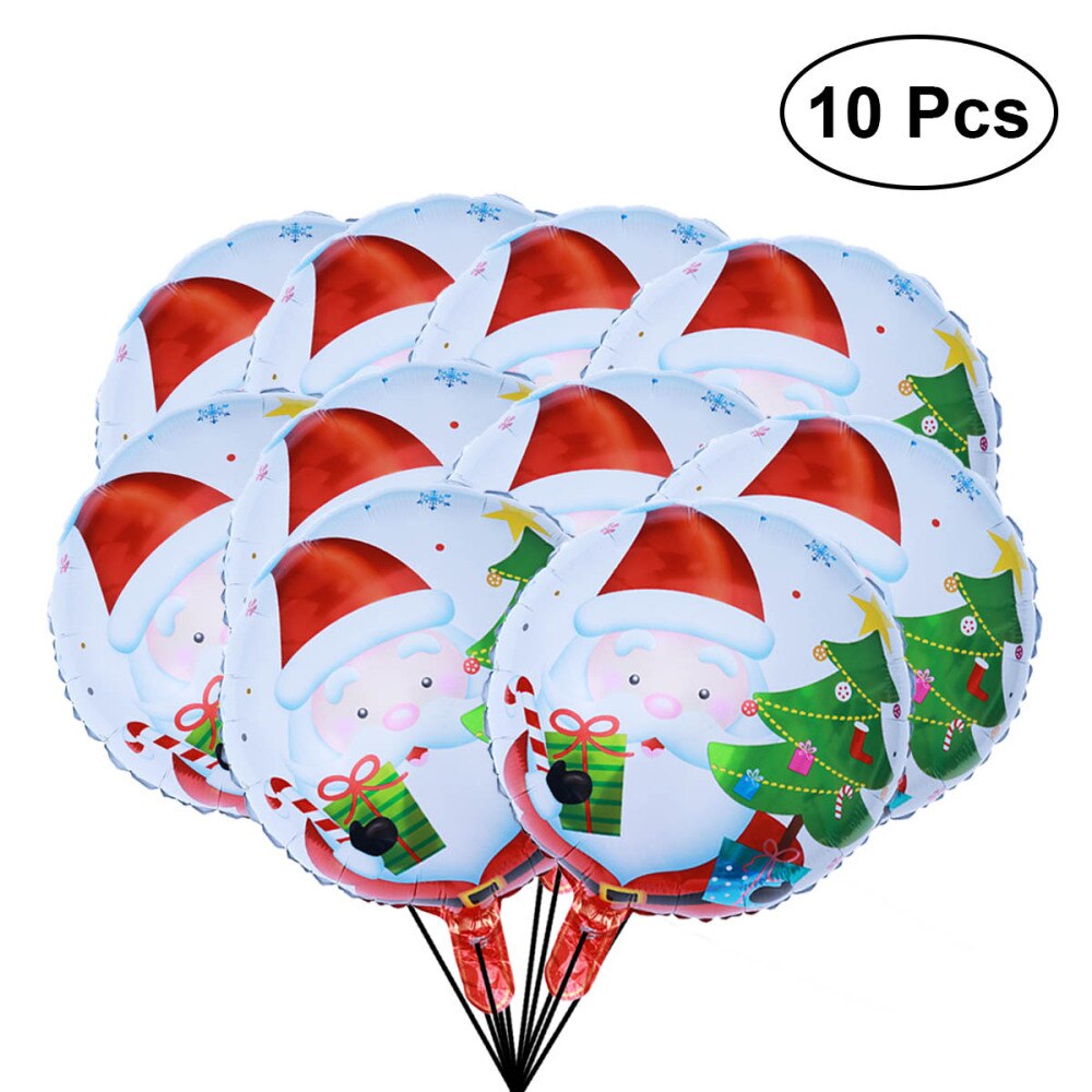 10Pcs 18Inch Ronde Vorm Aluminium Folie Ballonnen Kerst Ballon Kerst Folie Ballon Latex Ballon Partij Decoratie Benodigdheden