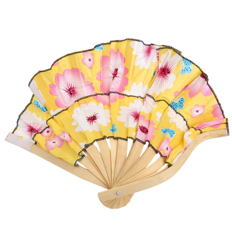 Chapeau de soleil en bambou pliable 2 en 1 pour femmes, éventail à main, imprimé Floral, Style chinois, ornement de décoration pour la maison, couleur aléatoire