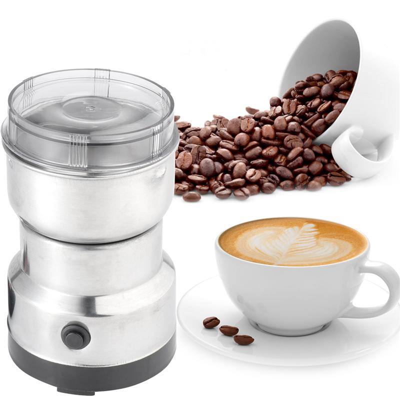 220V Elektrische Koffie Spice Bonen Grinder Maker Met Roestvrijstalen Messen Voor Thuis Keuken Slijpen Supplies (Uk Plug)