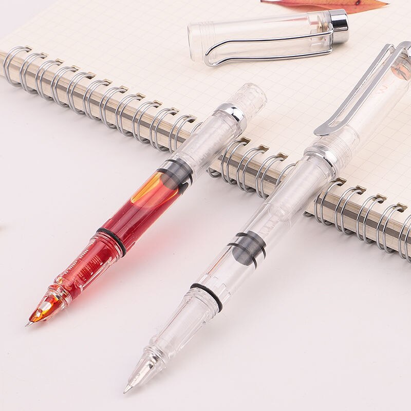 Stylo à encre de couleur pour écriture, stylo à plume transparente pour Signature Fude, brosse rotative à pointe douce de calligraphie