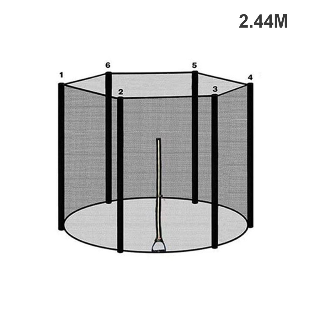 Indendørs udendørs trampolin beskyttelsesnet anti-fald hoppepude sikkerhedsnet trampolin hegn beskyttelsesvagt: 8 tommer 6 poler