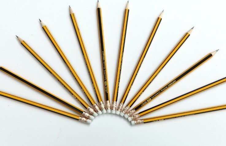 12Pcs/Pack Yellow Wooden Handle HB Pencil Ordinary Pencil Student Writing Drawing Sketch Pencil With Eraser School Office Supply