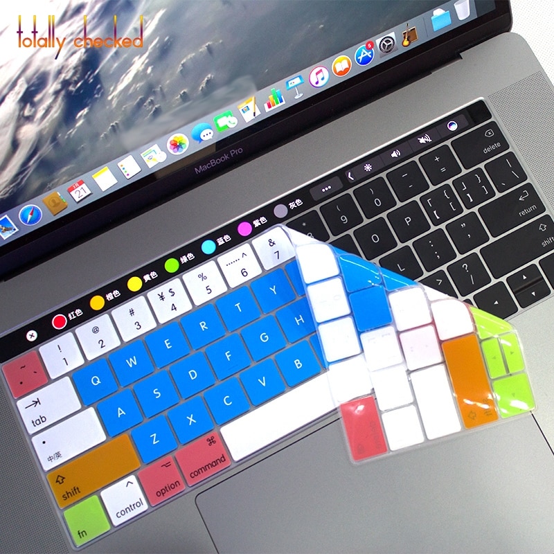Silicone Skin US English Alphabet Keyboard Cover For Apple MacBook Pro Retina 13" 15" with Touch ID and TouchBar Best