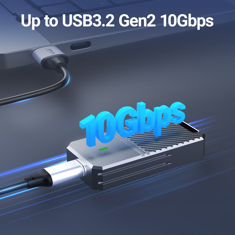 JEYI 2230 NVMe SSD Enclosure, PCIe USB3.2 10Gbps Aluminum M.2 Case Portable External Solid State Disk Box Supports UASP TRIM