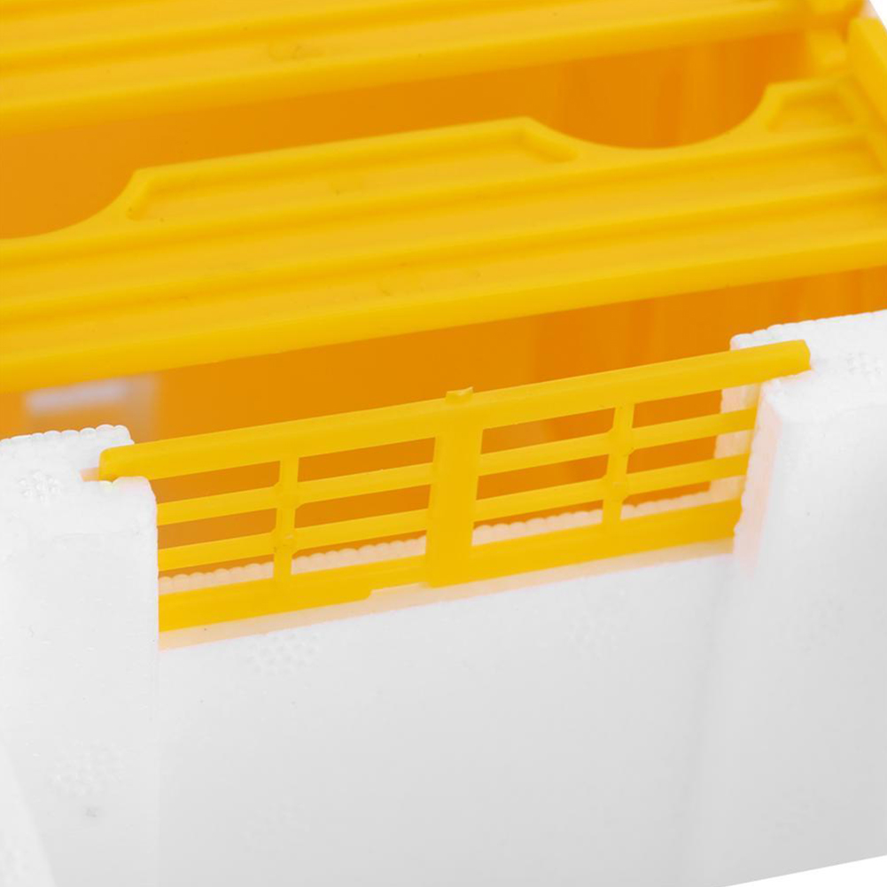 Caja de polinización Auto colmena de miel apareamiento apicultura uso doméstico marcos de plástico de espuma fácil mantenimiento Control de temperatura blanco