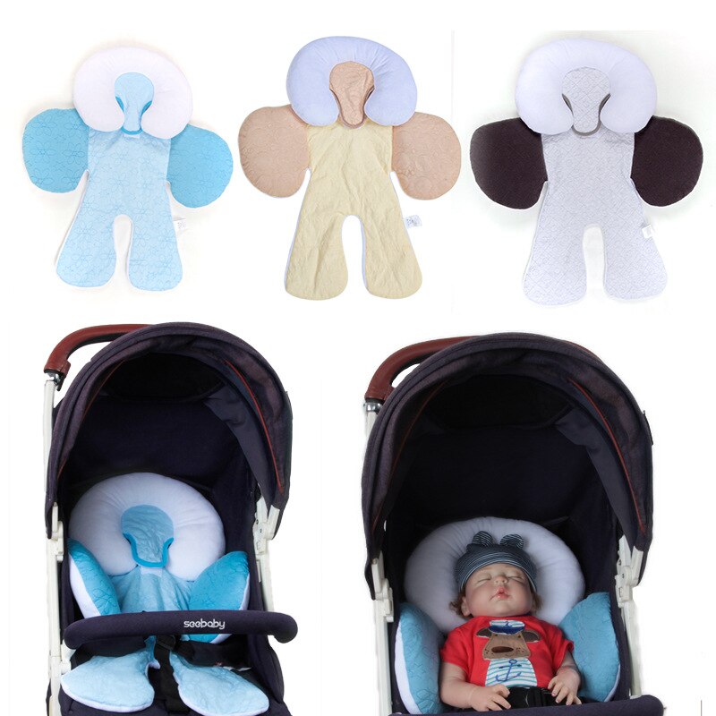 Almohadilla para cochecito de bebé, cojín bordado para asiento de niño, cojín del cuerpo para la cabeza para niños, cojín de doble cara para cuatro estaciones
