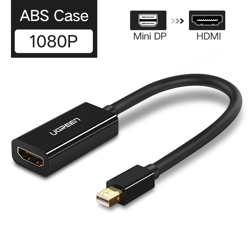 Ugreen Mini DisplayPort to HDMI VGA Adapter Thunderbolt 2 Converter DP Cable for MacBook Air 13 Surface Pro 4 Mini DisplayPort: HDMI-1080P-Black