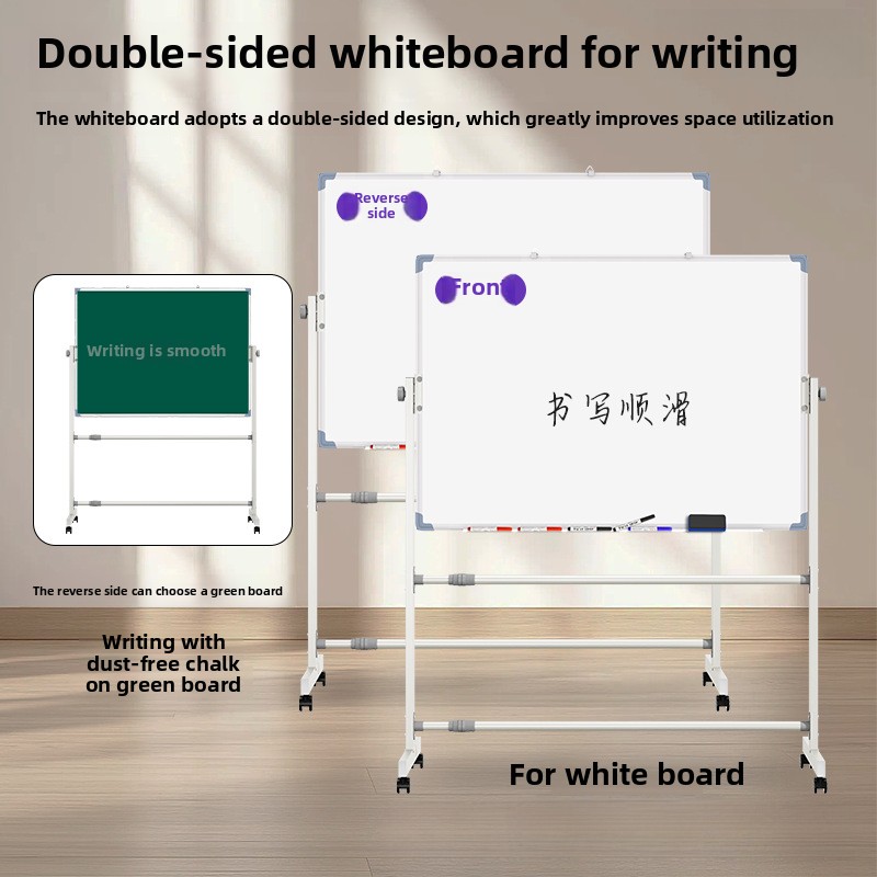 Mobiel klein schoolbord Whiteboard Groen bordbeugel Dubbelzijdig magnetisch thuiskantoor Onderwijs Graffiti Schrijven