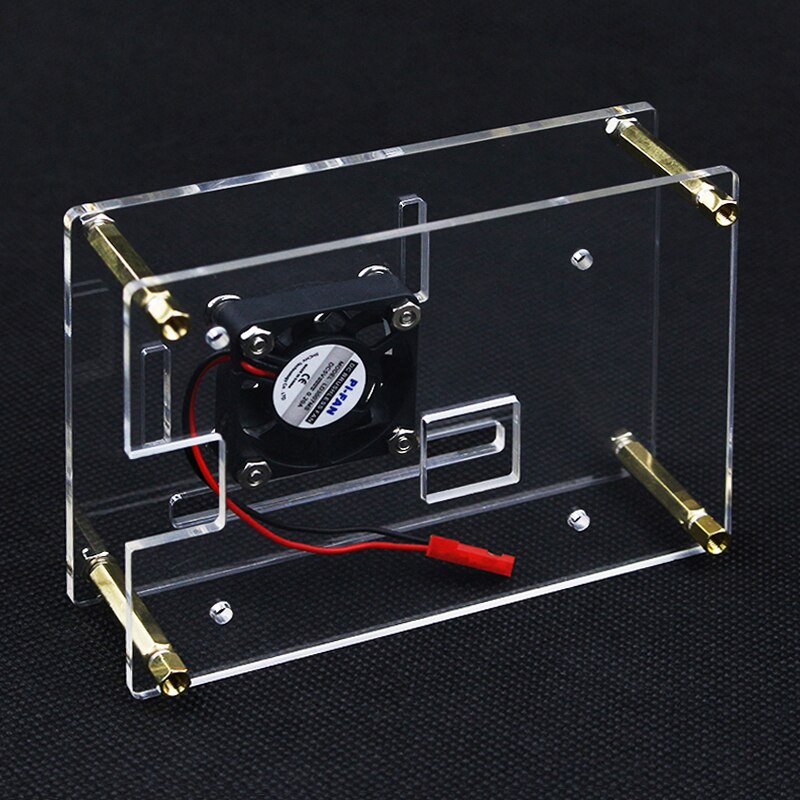 S ROBOT For Raspberry Pi 3/3B+/4 Case Transparent Box Shell Clear Enclosure with Cooling Fan Metal Cover RPI103