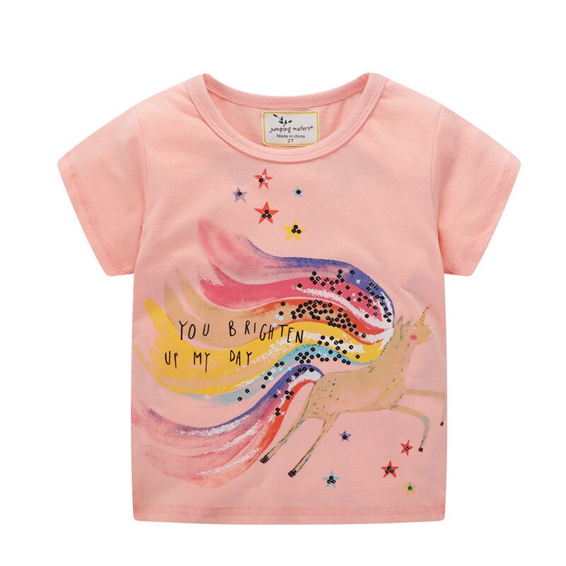 T-shirt sirène d'été pour filles | Vêtements en coton tricoté, à la: T6436  Pink / 4T