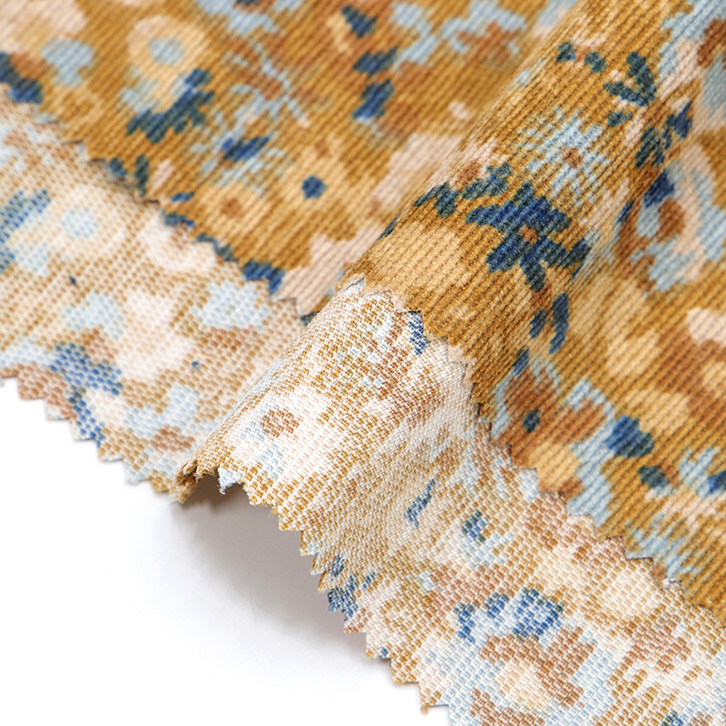 floral printed corduroy fabric women's children's clothing dress fabric DIY handmade needlework sewing quilting corduroy