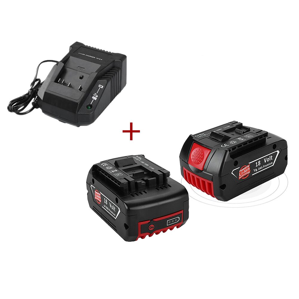 100%  originale 18 v 18000 mah oppladbare for bosch 18 v 18.0ah batteri backup bærbar erstatning bat 609 indikatorlys +3a lader