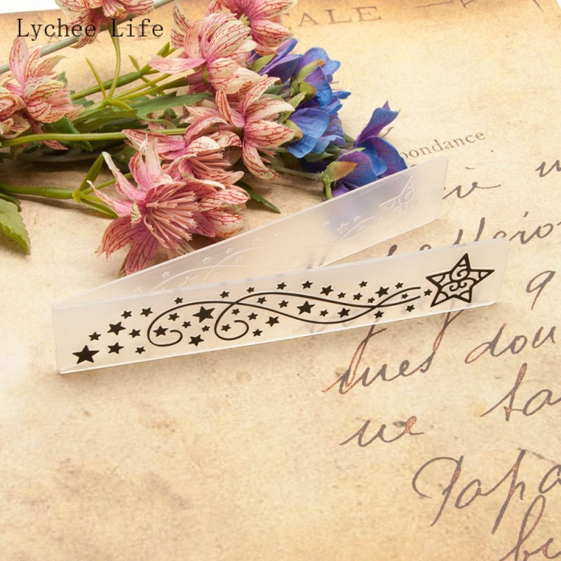 Lychee Life Star Pattern Plastic Embossing Folder For Card Scrapbooking Photo Album Paper Making Craft Template Stencils