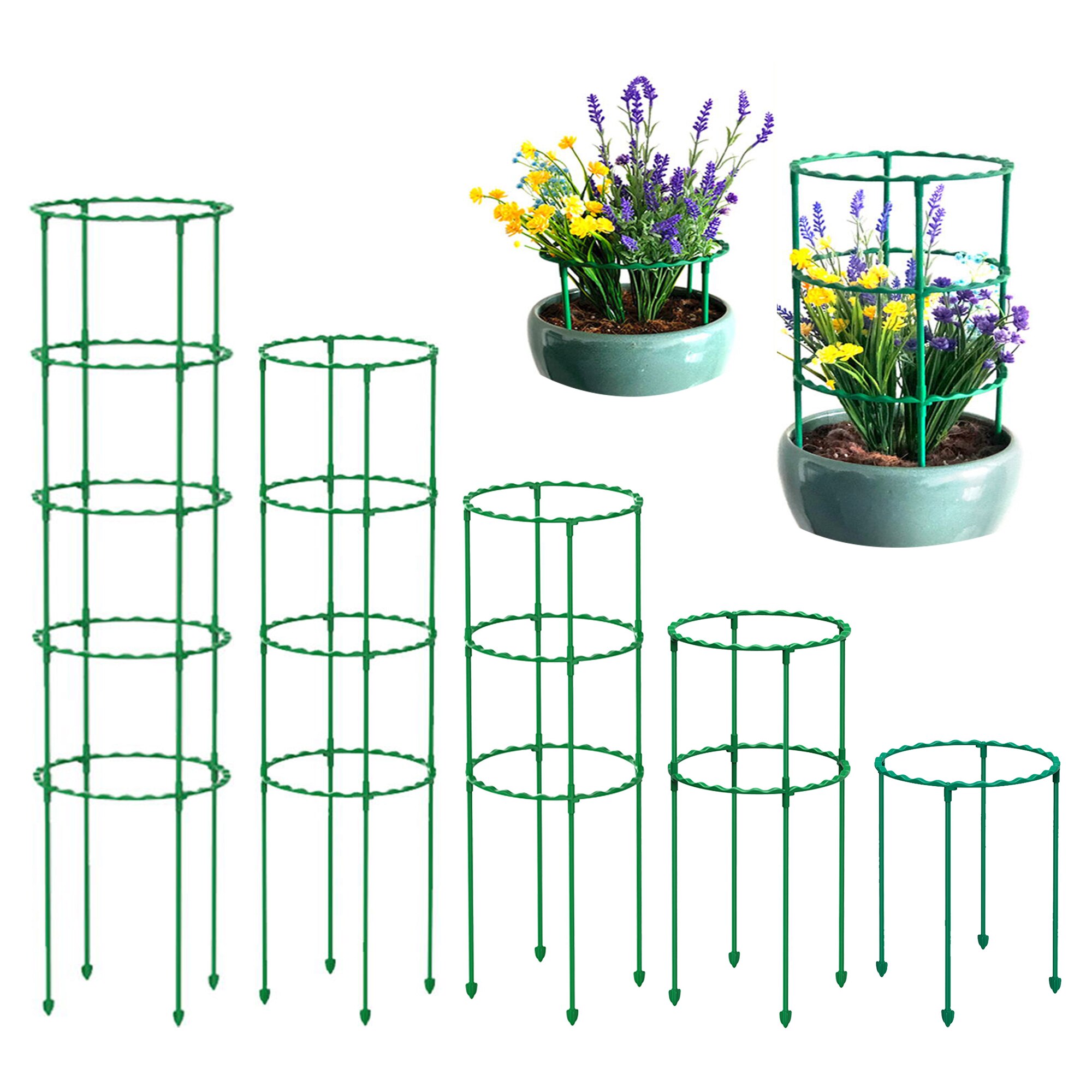 Support de vigne grimpante pour plantes en pot, cadre de Support en acier revêtu de plastique pour fleurs et légumes, outils de Support en treillis pour plantes décoratives, 1 pièce