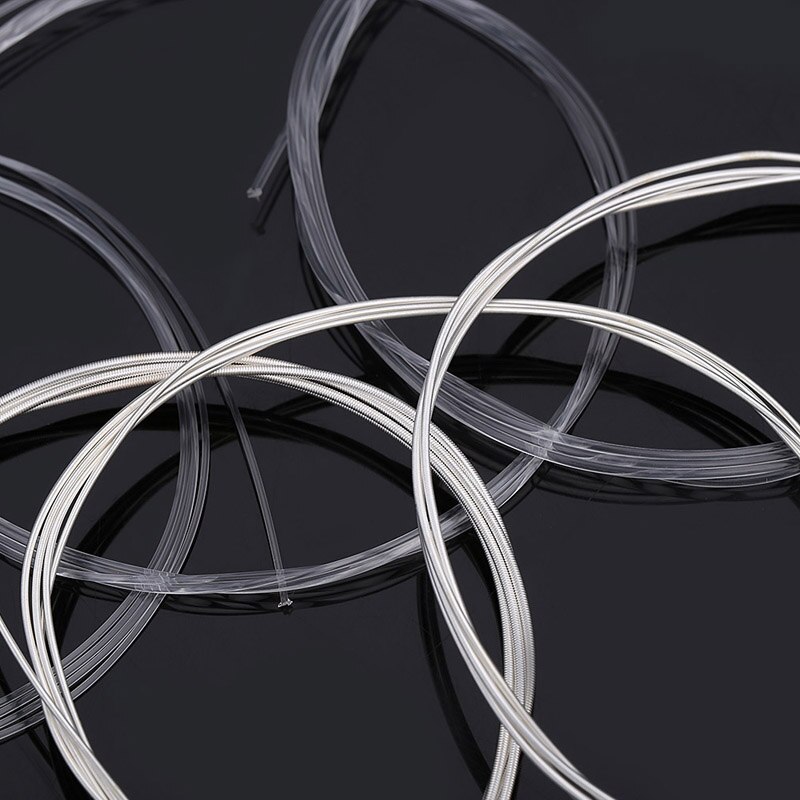 6 unids/set las cuerdas de la guitarra de Nylon de plata cuerdas para el clásico guitarra acústica de cuerdas de guitarra 1-6 E B G D E