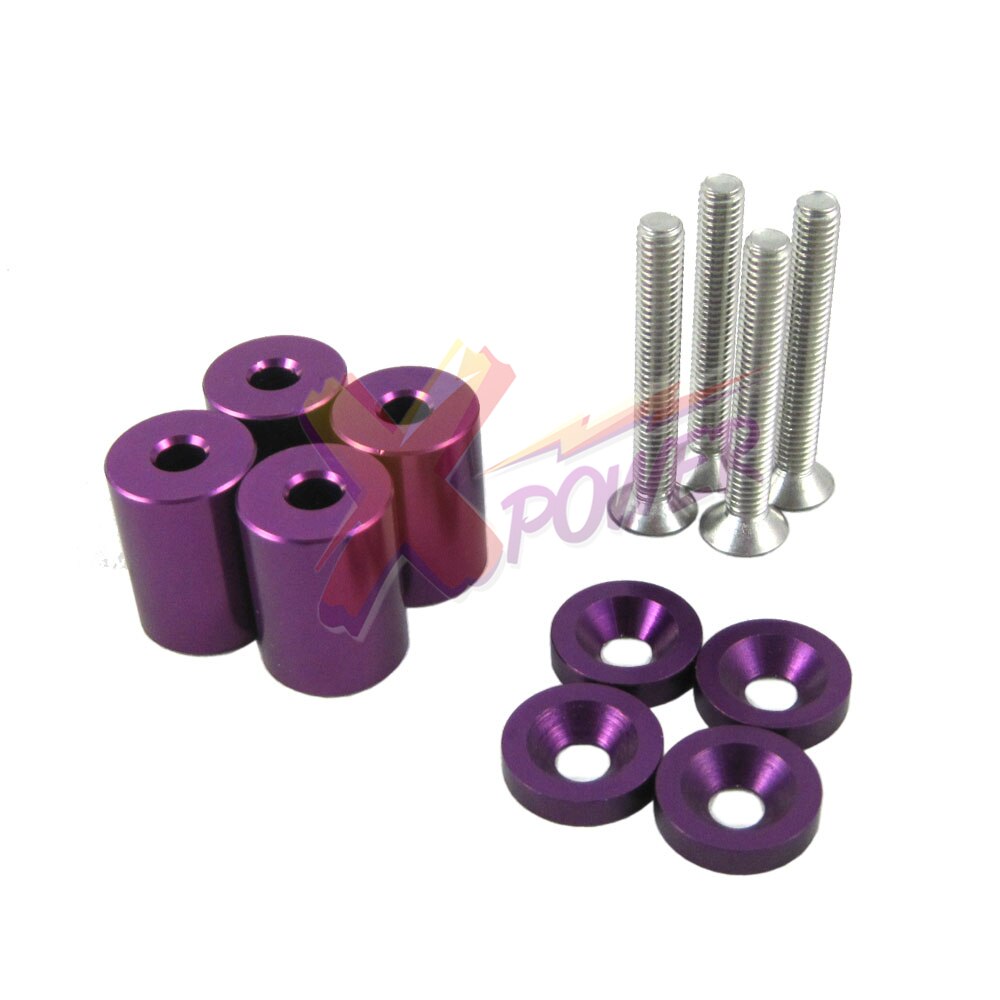 Xpower - 1" HOOD VENT SPACER SPACERS KITS FOR TURBO ENGINE ALL MOTOR SWAP 6MM-purple,red,black,green,blue,orange,silver
