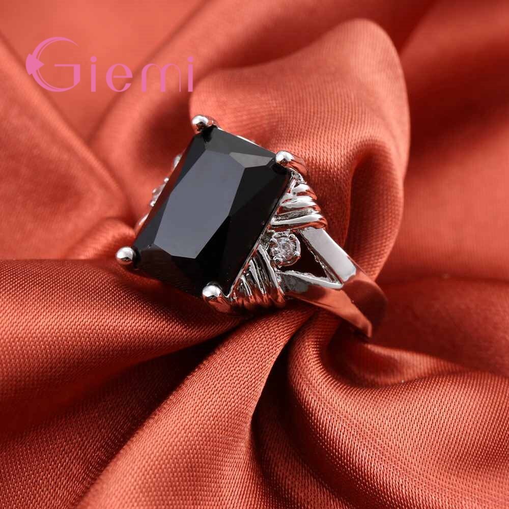 Daily Wear Rings Top Lead & Nickel Free Black Cubic Zirconia 925 Sterling Silver Men Party Rings