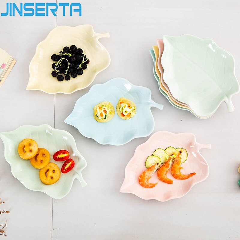 JINSERTA Ceramic Storage Tray Dinner Plate Dish Tableware Dessert Fruit Cake Salad Sushi Snack Nuts Plate for Desktop Decor
