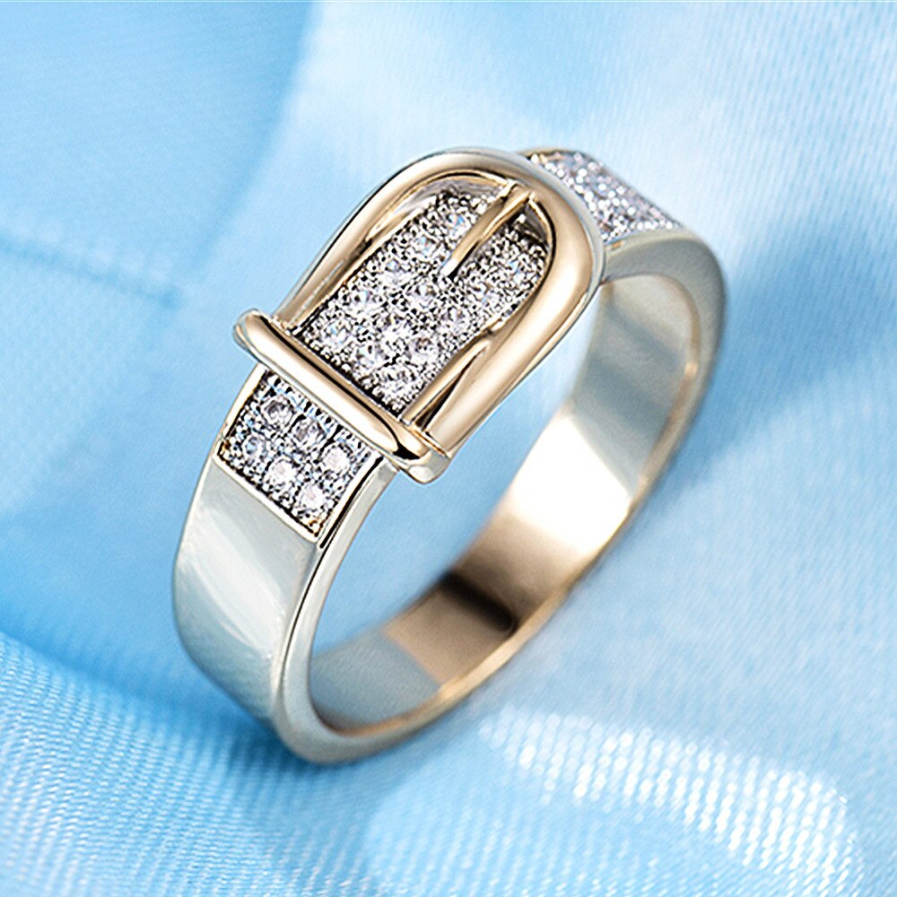 Shining Riem Ringen voor Vrouwen Tiny CZ Verharde Zirconia Steen Accessoires Bruiloft Sieraden
