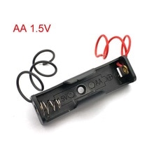 Plastic Aa Battery Case Houder Storage Box Met Wire Leads Voor Aa Batterijen 1.5V Zwart