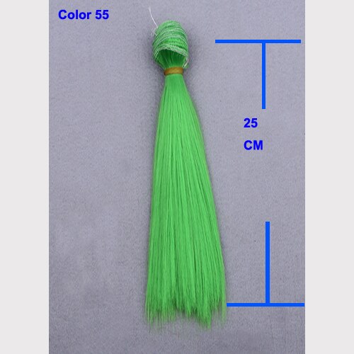 25 Cm Natural Color Heat Resistand High Temperature Doll Wigs Straight Thick Hair for 1/3 1/4 1/6 Bjd Fabric Art Doll Hair: Color 55