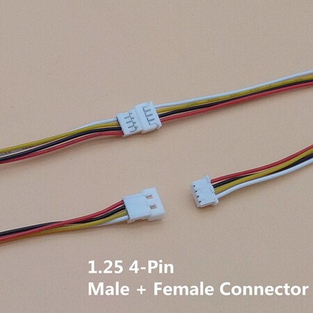 20 Sets/Lot Connector Micro JST 1.25MM 2-Pin/3-Pin/4-Pin Male&Female Connector Plug with Wires Cables LED Strip Connectors: 4P Male Female