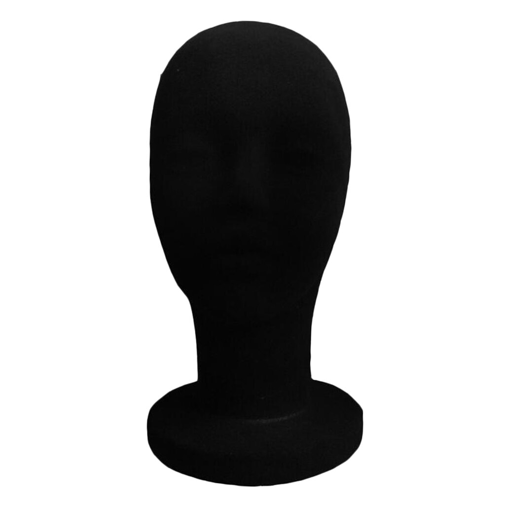 Schuimvlokken mannelijk mannequin hoofd model hoed pruik display standaard rek zwart