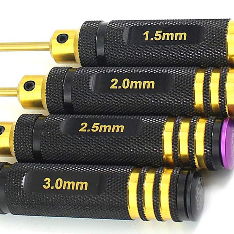 4 Pcs RC Tools Hex Screw Drivers Set Titanium Alloy DIY Hobby Repair Tools Kit for RC Helicopter