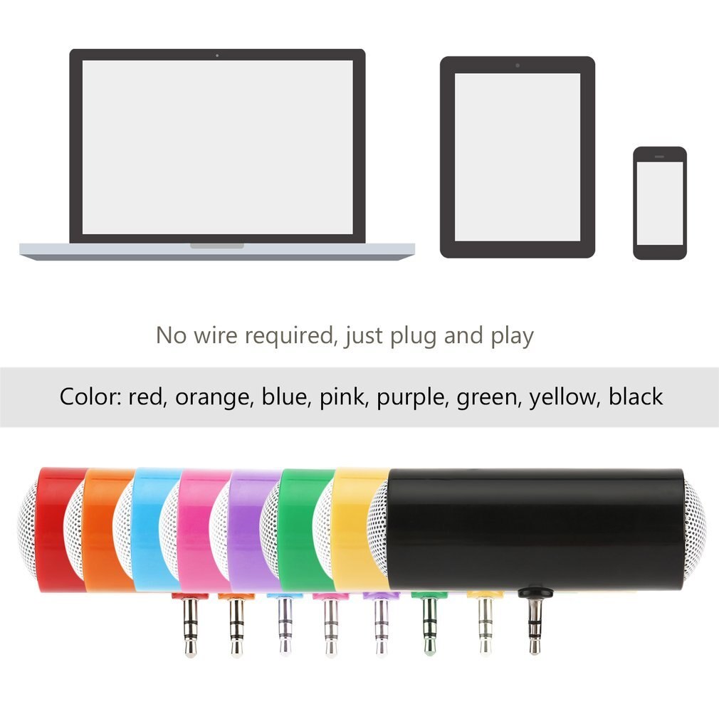 Portable 3.5mm Jack Stereo Mini Speaker For Cell Phone for iPhone & Tablet