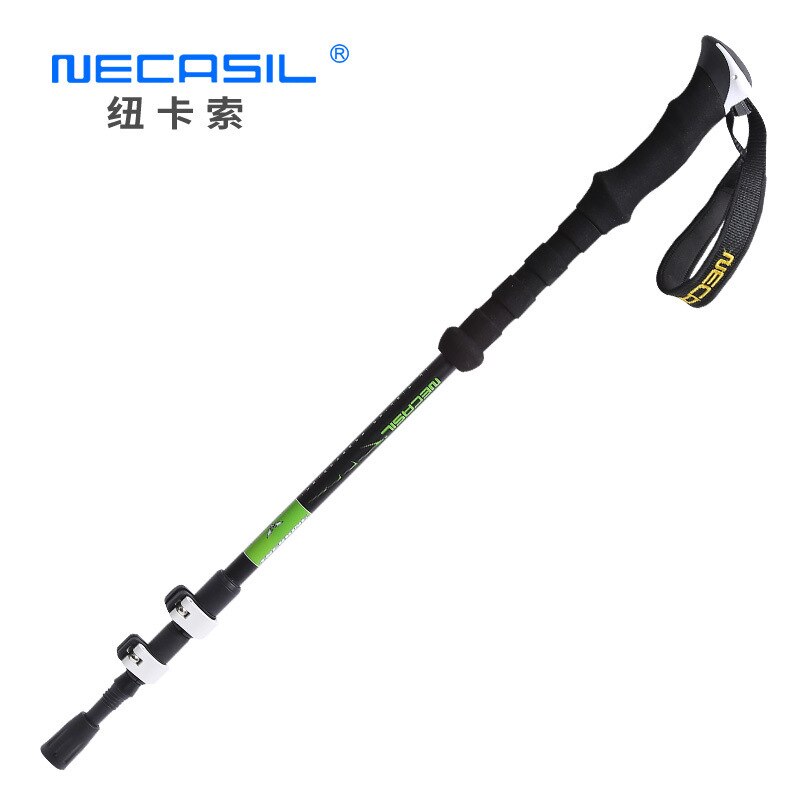 Nordic Walking Stick Camping Hiking Stick Aluminium Alloy Rod Ultralight Adjustable Telescopic Alpenstock Trekking Pole: black green