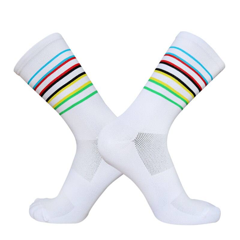 New Pro competizione calzini da Ciclismo lettera calzini sportivi compressione traspirante calzini da bici da esterno uomo donna Calcetines Ciclismo: D1 white