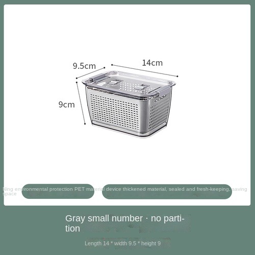 Fridge Storage Box Refrigerator Fresh Vegetable Fruit Boxes Drain Basket Storage Containers With Lid Kitchen Tools Organizer: green