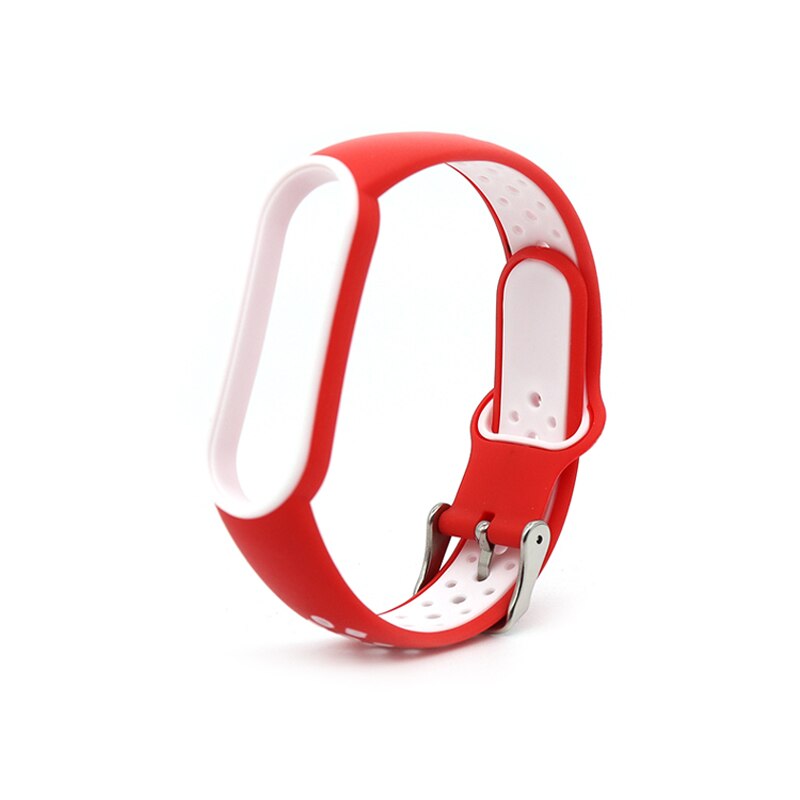 Para Xiaomi Mi Band 5 4 3 6 Correa de doble Color pulsera de silicona reemplazo para Xiaomi Band 4 MiBand 3 5 6 correas de banda: L / Blue pink
