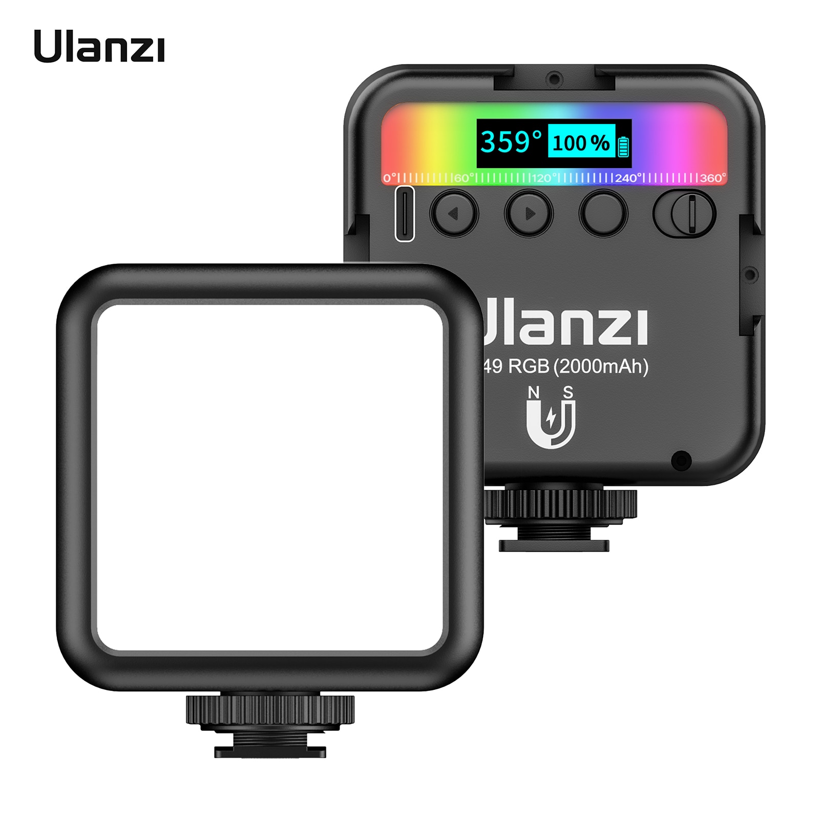 Ulanzi VL49 Rgb Pocket Led Video Licht Fotografie Licht Vullen Met Koud Schoen Mounts Voor Live Fotografie Led Video Licht