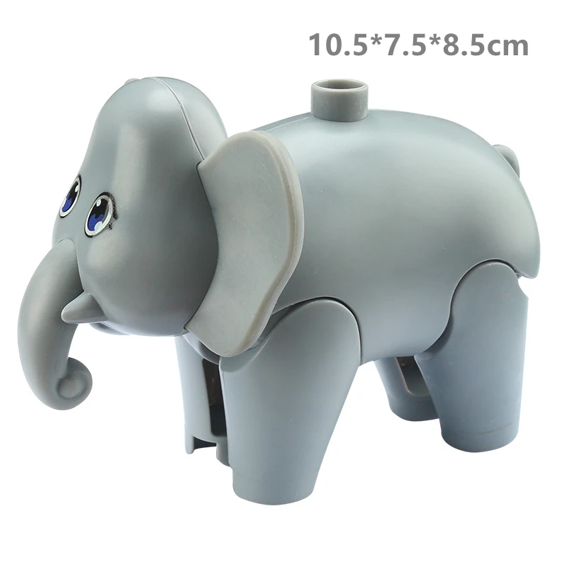 Big Building Blocks Zoo Animal Figure Accessories Frog Snail Dog Comptatible Large Bricks Children Kids Assembly Toys Party