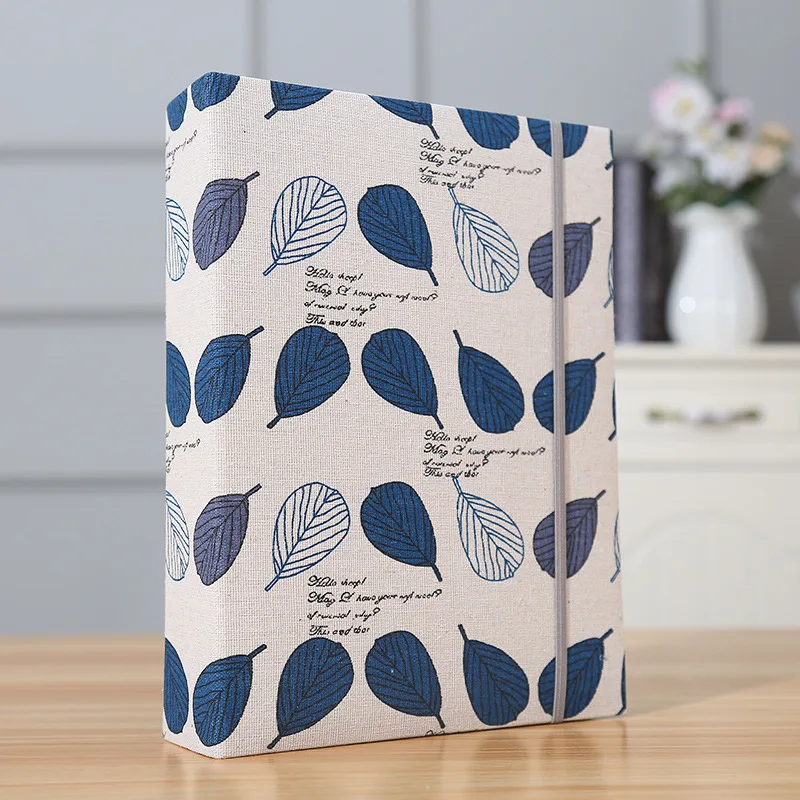 200pcs 6-inch Fabric Photo Album Large Capacity Interleaf Type Family Album Children Growth Memorial Booklet: Yellow