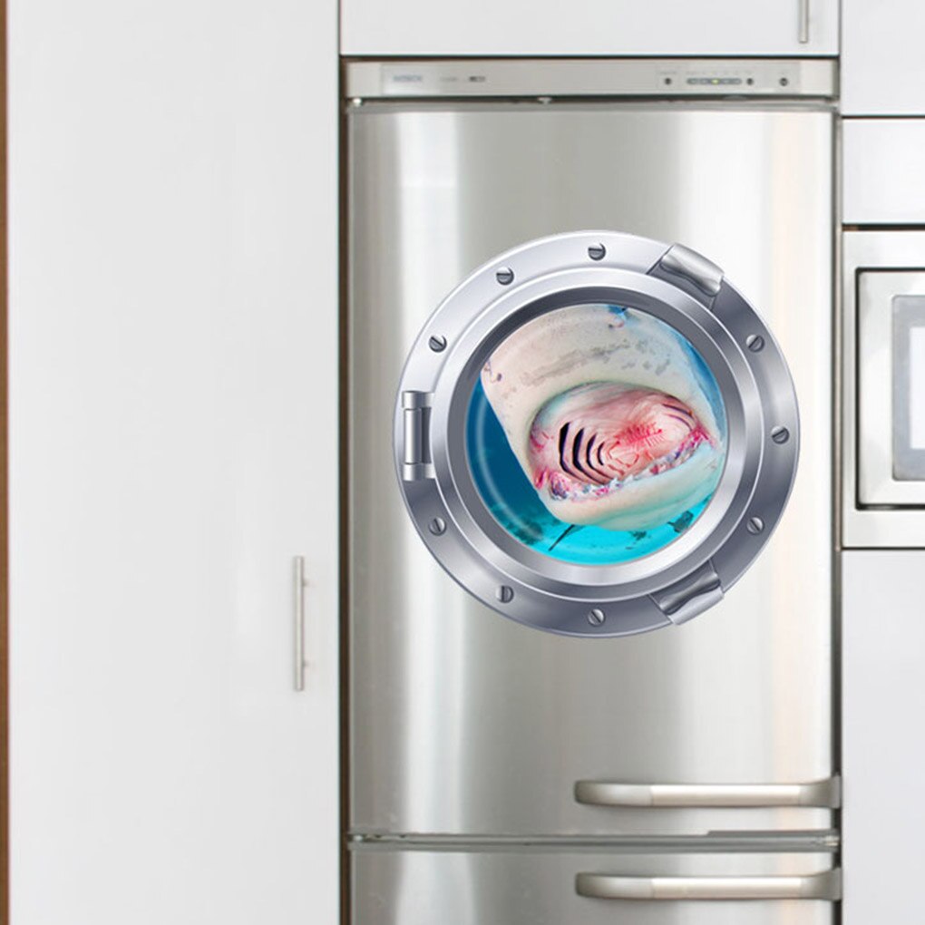 3D Submarine Window Pattern Removable Wallpaper Self Adhesive Mural Decal Art Wall Sticker Living Room Decor