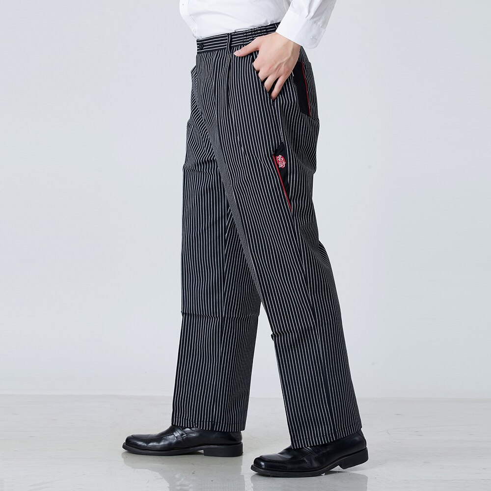 Cotton Chef Uniform Restaurant Pants Kitchen Trouser Chef Pants Elastic  Waist Bottoms Food Service Pants Mens Work Wear