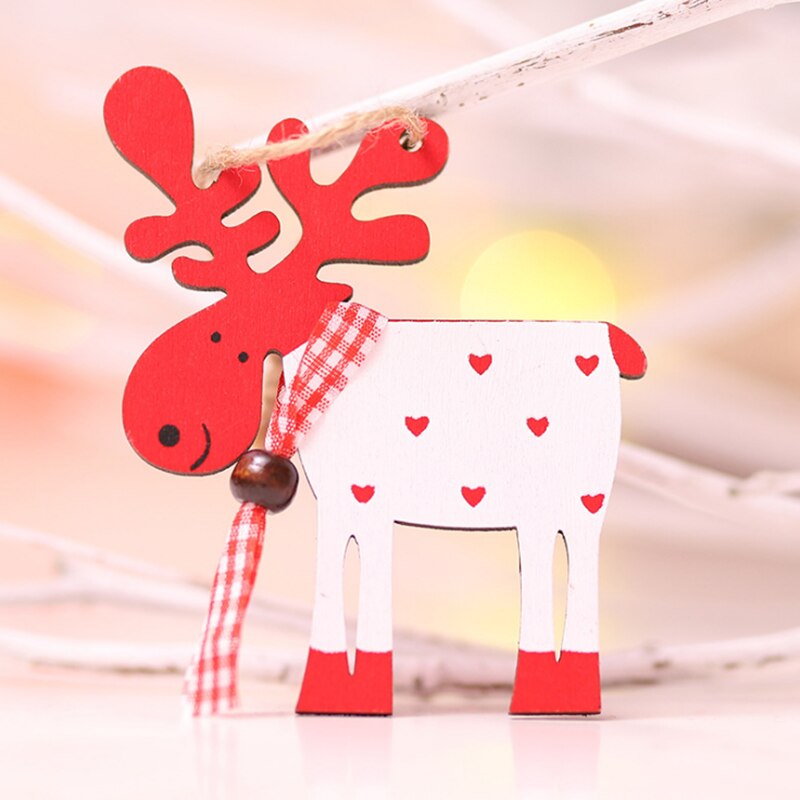 neue Weihnachten Holz Dekoration Anhänger Elch Weihnachten Baum Ornament Neue Jahr Weihnachten für Kinder: Style 7