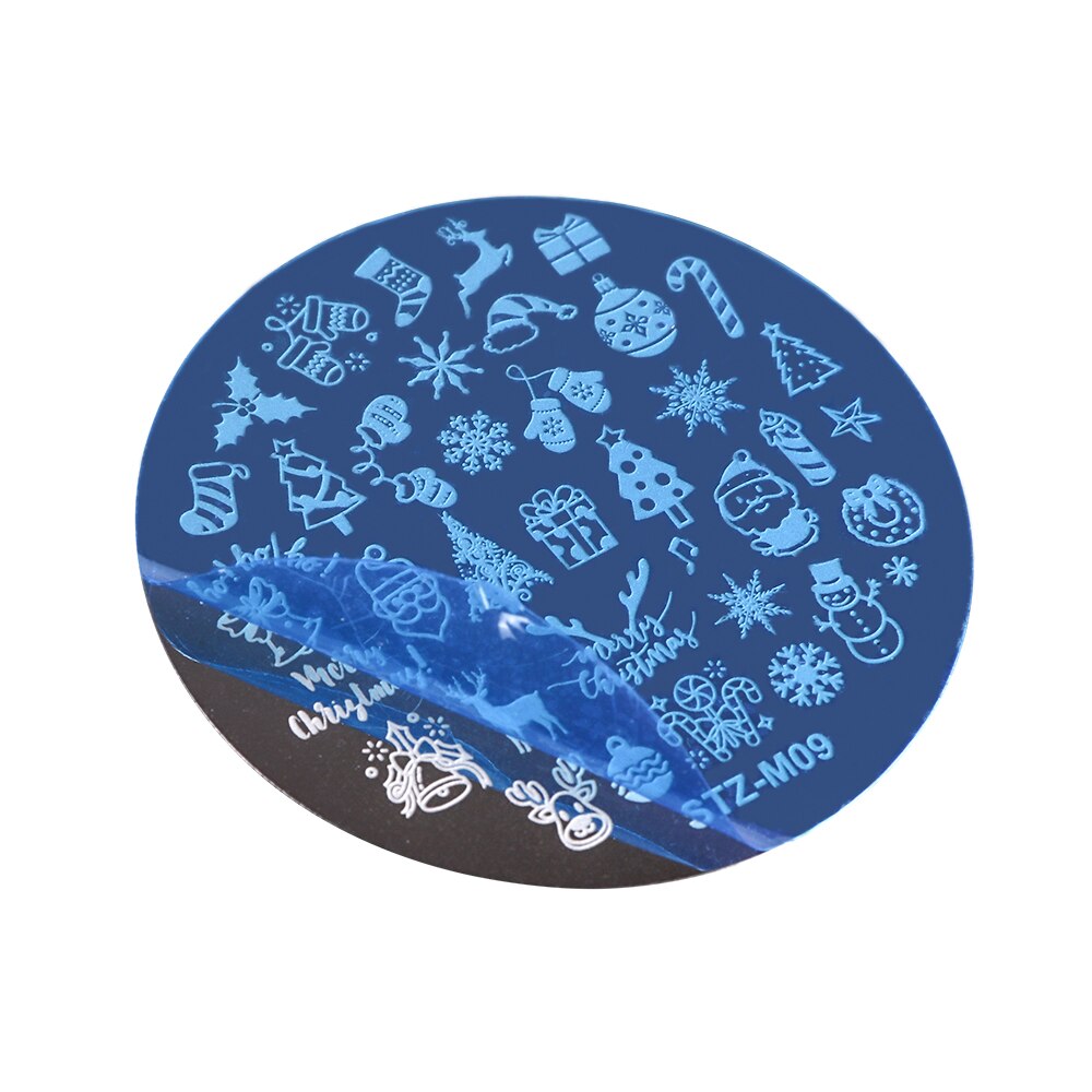 STZ 1 pièces ongles estampage plaques noël ongle modèle Image plaque pochoir accessoires outil Nail Art peinture manucure STZ-M01-10