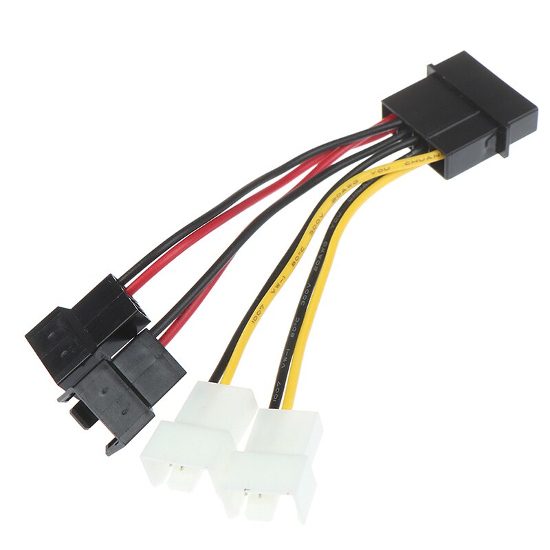 1pc 4Pin To 3Pin Fan Power Cable Adapter 12v*2/ 5v*2 For Computer Cooling Fan Cables For CPU PC Case Fan