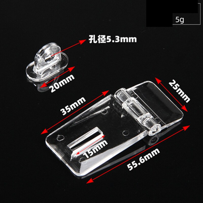 Transparent Lock Acrylic Door Box Drawer Lock Hinge Door Latch Plastic Clasp Buckles: Square