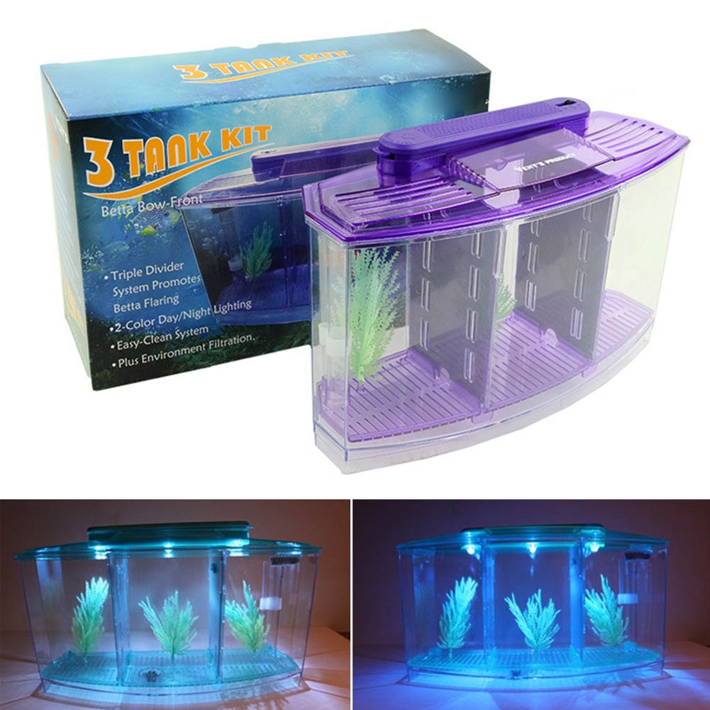 Mini Aquarium pratique et joli | Petit Aquarium Durable avec herbe, plastique acrylique pour maison bureau XH8Z AU10