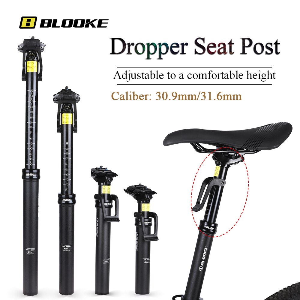 Blooke Fiets Zadelpen Dropper Aanpassing Hoogte Kaliber 30.9 31.6Mm Aluminium Mtb Mountainbike Hydraulische Zitbuis